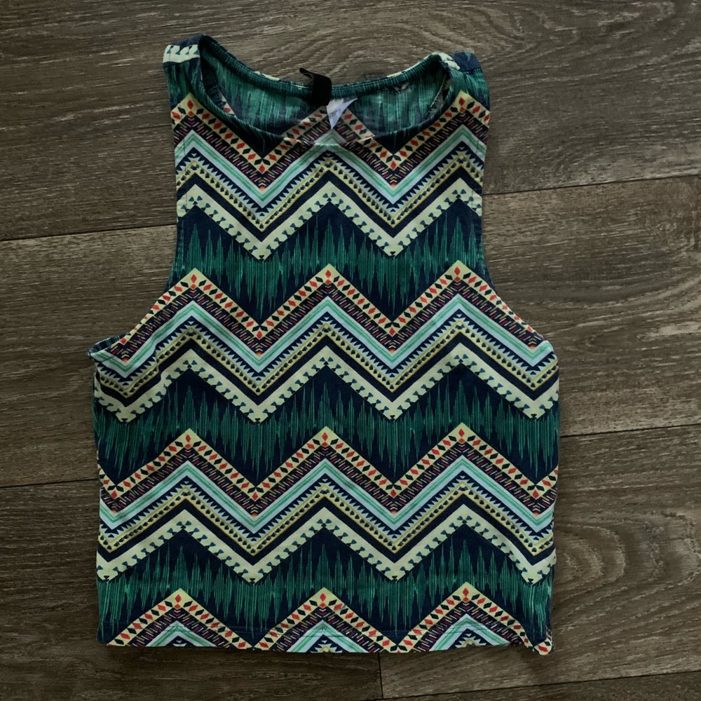 Divided Striped Tank Crop Top | Small